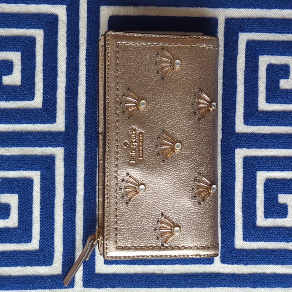 Kate Spade ● Patterson Drive Braylon Metallic Embellished Blush Wallet